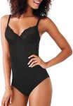 Maidenform Women's Shapewear Vintage Chic Bodybriefer Plain Not Applicable Wired Bodysuit, Black, 36C (Manufacturer Size: 95C)