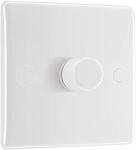 BG Electrical Intelligent Single Wall Dimmer Switch, 2 Way, Round Edge, Nexus 800 Series, White Moulded, 200W, 881