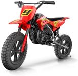 24V Kids Electric Dirt Bike,Kids Motorcycle,Electric Motorcycle for Kids 8+ with 14'' All-Terrain Tires,350W Brushless Motors up to 12mph, Bluetooth, Gifts for Boys or Girls-Red