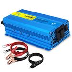 Cantonape 1000W Pure Sine Wave Power Inverter DC 12V to 230V 240V AC Voltage Converter with Dual USB charger and UN Socket for RV Truck Car