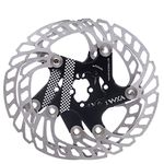 YBEKI Bike Disc Brake Rotor 140mm 160mm 180mm 203mm disc Brake Rotor with 6 Bolts for Road Bike Mountain Bike MTB BMX Stainless Steel Bicycle Rotor (black, 180)