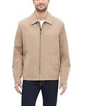 Tommy Hilfiger Men's Micro-Twill Open Bottom Zip Front Jacket, Khaki, Small