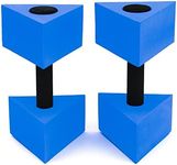 Trademark Innovations 12" Triangular Aquatic Exercise Dumbells - Set of 2 - for Water Aerobics, Blue