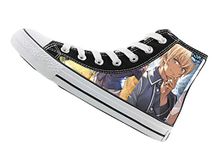 WANHONGYUE Detective Conan Case Closed Unisex Anime Cosplay High-Top Sneakers Lace-up Canvas Shoes Fashion Trainers 7.5 UK Black / 16