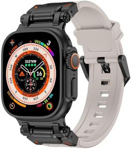 Shesyuki Sport Band for Apple Watch Ultra 2/Apple Watch Ultra Bands 49mm 45mm 44mm 42mm for Man, Durable Liquid Silicone Rubber Band with Metal Connector iWatch Ultra 9 8 7 6 5 4 3 SE