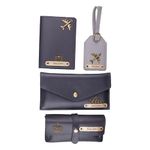 AICA Personalized Name & Charm Passport Cover Holder Combo Giftset for Women (Grey) |Customized Gifts Birthday Anniversary Wedding for Women Girl Wife