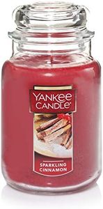 Yankee Candle Sparkling Cinnamon Scented, Classic 22oz Large Jar Single Wick Candle, Over 110 Hours of Burn Time