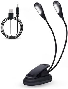 Music Stand Light, Flexible Clip-on LED Book Light USB and AAA Battery Power Supply Mini Double Adjustable Arm Light Suitable for Piano Players, Sheet Music, Guitar, Travel (6 Beads)