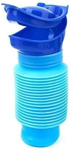 SRUY Portable, shrinkable 750 ml travel toilet with reliable leak-proof construction. Lightweight and durable for camping, road trips, festivals, family use, and kids. A convenient unisex mini toilet