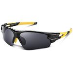 BEACOOL Polarized Sports Sunglasses for Men Women Youth Baseball Cycling Fishing Running TAC Glasses (Black Yellow)