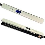 Titanium Flat Iron, Professional Hair Styler, 1 1⁄4 Inch Argan Oil Flat Iron Curling Iron in One, Negative Ions & Keratin Hair Straightener with Floating Plates & Digital Temperature Lock