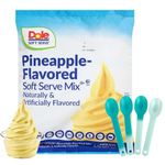 Zippy Sweets - Ice Cream Machine Soft Serve Mix - Pineapple Flavour Soft Serve Mix - 4.4 Pound Bag with 4 Colour Changing Spoons for an Enhanced Ice Cream Experience - Perfect For Your Soft Serve Ice Cream Machine