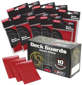 100 Premium Red Double Matte Deck Guard Sleeve Protectors for Gaming Cards like Magic The Gathering MTG, Pokemon, YU-GI-OH , & More.