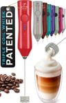 Zulay Kitchen Rechargeable Milk Frother Handheld - Frother Wand, Drink Mixer, Electric Whisk Frother, for Cappuccinos, Matcha & Protein Powder - Dynamic Triple Whisk, 3 Speed 500mAh Red
