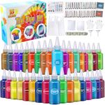 PATIFEED Tie Dye Kit for Kids, 35 Colours Tie-Dye Set, Tye Dye Kit for Clothes, Games & Activities, Ideal Art and Craft Kit for Kids and Adults
