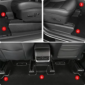 FITEV for Tesla Model Y Underseat Protector Seat Track Covers Protection Kick Kit for Model Y Accessories 7 PCS