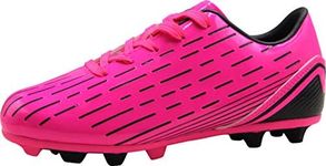 BomKinta Kid's FG Soccer Shoes Athletic Outdoor Soccer Cleats Rose Red Size 2.5 M US Little Kid