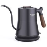 RAINBEAN Gooseneck Electric Kettle, Pour Over Coffee Kettle Hot Water Tea Kettle, 100% Stainless Steel Inner With Leak Proof Design, Rapid Heating, Auto Shutoff Anti-dry Protection, 0.8L, Matte Black