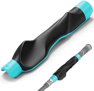 Golf Grip Trainer, Right/Left-Hand Grip Corrector for Golf Club Grips (Cyan Blue, Right-Handed Golfer)