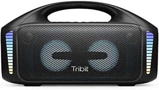 Tribit StormBox Blast Portable Speaker: 90W Loud Stereo Sound with XBass, IPX7 Waterproof Bluetooth Speaker with LED Light, PowerBank, Bluetooth 5.3&TWS, Custom EQ, 30H Playtime for Outdoor Party