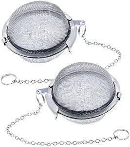 U.S. Kitchen Supply - 2 Premium Stainless Steel Tea Ball Strainer Infusers - 2.1" Size with Extra Fine Mesh - Steep Loose Leaf Tea, Herbal, Spices & Seasonings - Teapot, Tea & Coffee Cup Mug