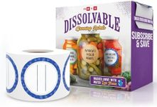 MESS Dissolvable Canning Labels for Jars – 200 Dissolvable Mason Jar Labels - Dissolvable Food Labels for Containers - Jam Homemade Canning Jar Labels Stickers - Removable Mason Jar Labels 2" Blue