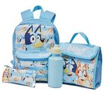 Bluey & Bingo Kids Backpack Lunch Bag Pencil Case & Water Bottle Set Childrens Nursery Rucksack