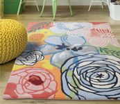 Kabir Rugs Handmade Tufted Wool Carpets for Living Room, Bedroom, Ideal for High Traffic Areas in Entryway (4x5 Feet)