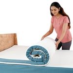 UrbanBed Cool Gel Memory Foam Mattress Topper with Waterproof & Antiskid Cover - 3 Body Zones Mattress Topper King Size 78x72-2 inch Thick Bed Mattress Topper White