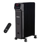 Geepas 2000W Digital Oil Filled Radiator, 9 Fin – Energy Efficient Electric Heater with LED Display, Built-in Timer, 3 Heat Settings, Low Running Cost and Remote Control – 2 Year Warranty, Black