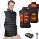 seenlast Heated Gilet for Man Woman, Heated Body Warmer with 10000Mah Power Bank,3 Temperature Levels Electric Heated Vests Heating Jacket with 4 Heated Zones, Machine Washable