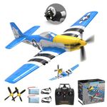 rcxsuv VOLANTEXRC Remote Control Aircraft,4-CH RC Plane,Ready to Fly P51Mustang,Mustang RC Plane for Adult with X-Pilot Stabilization System, One Key Aerobatic, 2.4GHZ 6-AXIS Gyro