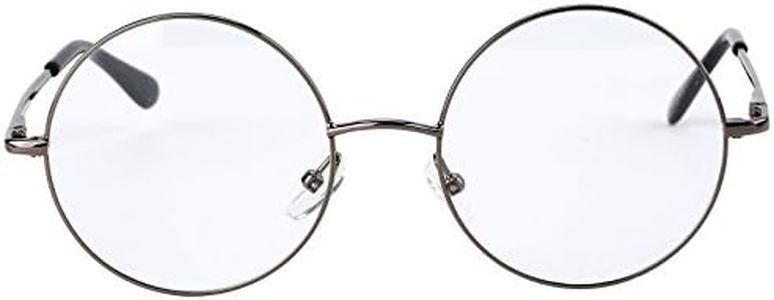 Agstum Retro Round Prescription ready Metal Eyeglass Frame (Medium Size) (Grey)