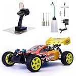 BINGXMF 1/10 Nitro RC Car for Adult 75CC Oil-Powered Two Speed RC Crawler Truck, 4WD Off Road Buggy Nitro Gas Power Remote Control Car Hobby Toys, 90KM/H Fast Petrol Engine Racing Car RC Vehicle