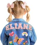 Personalized Kids Patch Denim Jacket with Names | Girls Clothes for 1-8 Year Old Boys Girls Christmas Brithday Gifts, Boys' & Girls' Outerwear Jean Jackets, Long Sleeve Jacket for Toddler Girl Clothes