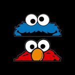 USSP&S Elmo & Cookie Monster Sticker 150x70mm - Vinyl Decal, Muppets, Sesame Street, Car, Van, Bumper