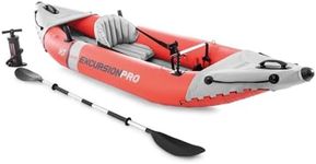 Intex 68303EP Excursion Pro Single Person Inflatable Vinyl Fishing Kayak Set, Red