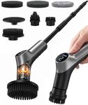 Electric Spin Scrubber,Cordless Power Shower Scrubber with 6 Replaceable Brush Heads,120 Mins Runtime Cleaning Brush with Adjustable Extension Arm for Bathroom,Tub,Tile,Floor
