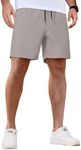 COOFANDY Mens Shorts Casual Stretch Elastic Waist Waffle Shorts Gym Athletic Workout Running Short Light Grey