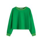 Arshiner Girls Crop Tops Kids Long Sleeve Pullover Sweatshirts Girls Cropped Crewneck Sweatshirt Kids Green Sweatshirt Clothes for Girls 10-12