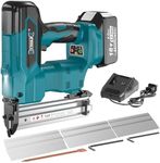 Cordless 18 Gauge Brad Nails for Makita 18V Battery: Electric Nail Gun with 3.0AH Battery and Charger - Nail Gun Battery Powered with 1000 Nails for Wood Carpentry, 5/8 to 1-1/4 Inch Staples, 2 Models