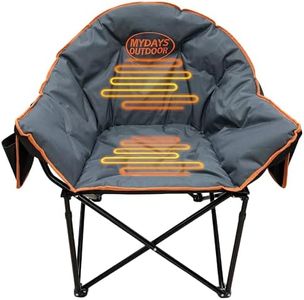 MYDAYS OUTDOOR Oversized Heated Camping Chair for Adults,(No Power Bank) Heavy Duty Camping Chairs,Heated Chairs Outdoor Sports,W/3 Control Levels for Back & Seat(Grey)