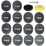 140Pcs 3 Inch Sanding Discs, Assorted 120-5000 Grit Silicon Carbide Wet/Dry Hook & Loop Sandpaper with 1/4" Shank Sanding Pads and Foam Buffering Pad for Drill Grinder Rotary Tools Attachment