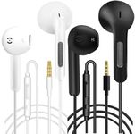 2 Pack Earphones Wired Headphones In Ear Wired Earbuds with Microphone Noise Isolating Headset remote sound control Compatible With iPhone Samsung Huawei Android Smartphones Tablets Laptops