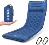 TOMSHOO Sleeping Pad, Ultralight Camping Mat Inflatable Sleeping Mat 77''X28'' Camping Mattress with Pillow Built-in Foot Pump with 2 Carabiners for Camping, Hiking, Travel, Tent