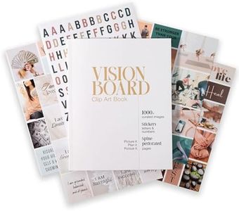 Vision Board Book for Women | 1000+ Images, Quotes & Affirmations | Tear-Out Perforated Pages + Letter & Number Stickers | Complete Vision Board Kit & Collage Clip Art Book for Goal Setting