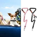 iPetba Removable Dog Seat Belt for Car, Adjustable Safety Harness with Elastic Bungee Buffer, Pet Vehicle Leash Restraint Secures to Headrest for Small Large Dogs (Pink)