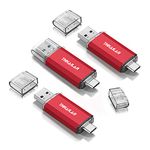 THKAILAR 32GB 3 Pack USB C Memory Stick OTG USB 3.1 Thumb Drive Compatible with Android Phone, MacBook Pro, Laptops, Tablets, PC