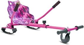 HoverSport HOVERKART - Go Kart Adjustable Hoverkart Seat For Electric Self Balancing Scooters - Fits All Hover Board Sizes - 6.5", 8" and 10" (Pink Galaxy)