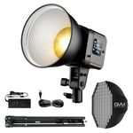 GVM SD80D 80W Bi-Color COB Video Light Kit, 2700K~7500K Continuous Studio Lighting for Photography with Bowens Mount Softbox&Stand, 8 Lighting Effects
